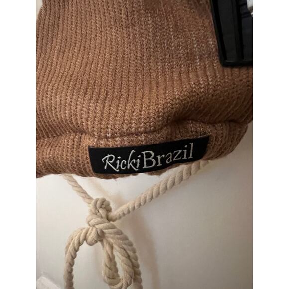 Ricki Brazil Bamboo Rope Tie Bikini Top Brown S Sexy Club Wear Resort Knit Party - Picture 5 of 10